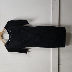 Karen Millen Black Cutout Broderie Anglaise Embroidered Dress Size 4